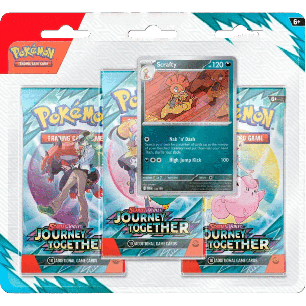 Pokemon TCG - Scarlet & Violet - Journey Together - 3-Pack Blister (Scrafty)