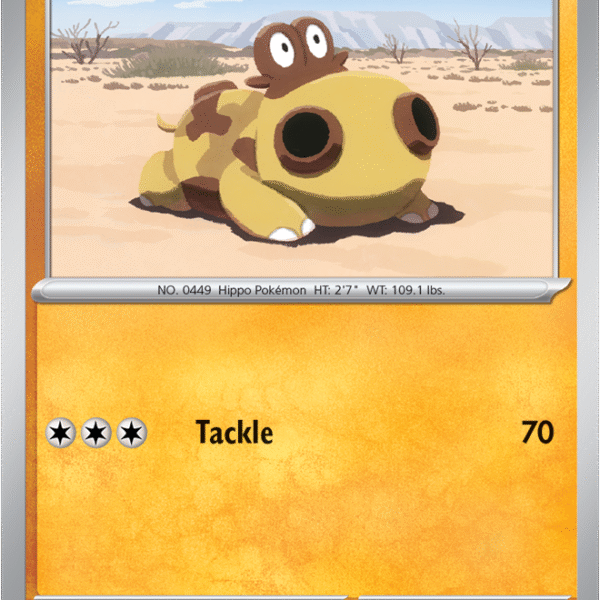 Scarlet & Violet Prismatic Evolutions 052/131 Hippopotas Reverse Holo